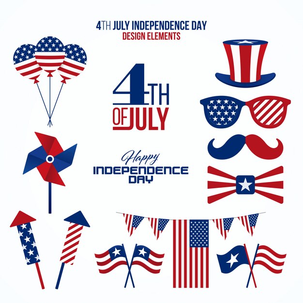 Fourth of July design elements