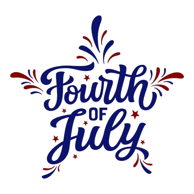 Vector fourth of july hand lettering