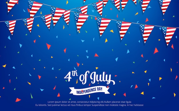 Vector fourth of july. holiday banner. usa independence day