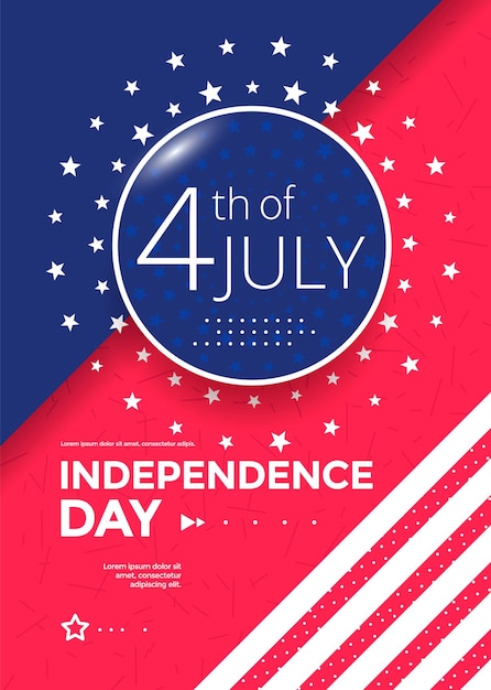 Fourth of July holiday poster design USA Independence Day card vector illustration