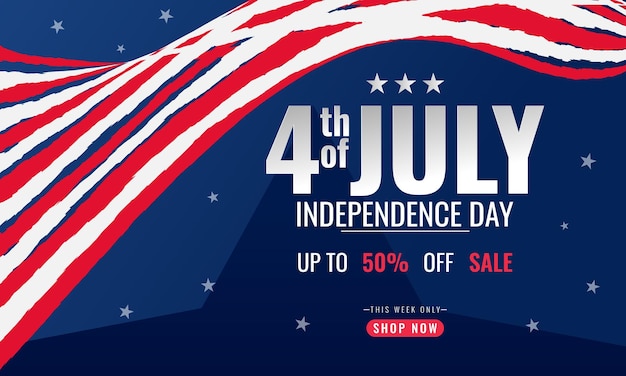 Fourth of July Independence Day modern sale banner template design