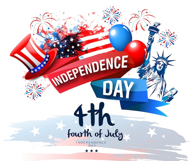 Vector fourth of july independence day4th july vector illustration greeting card united states national f