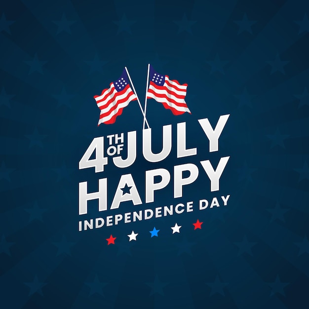 Fourth of July achtergrond - Amerikaanse Onafhankelijkheidsdag vectorillustratie - 4 juli typografische