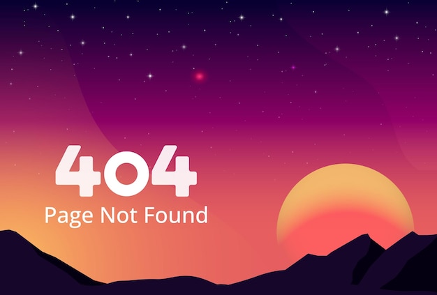 Fout 404 Pagina niet gevonden Natuurlijke conceptillustratieachtergrond voor Web Ontbrekende bestemmingspagina