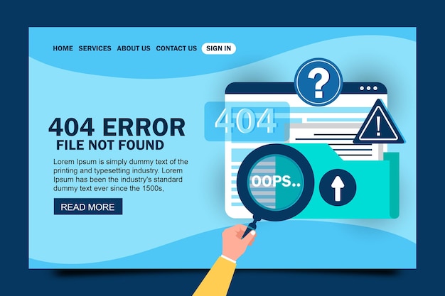 Fout 404 Pagina of bestand niet gevonden webpagina ontwerp