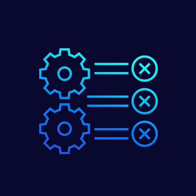 Fouten in proceslijn vectorpictogram voor web