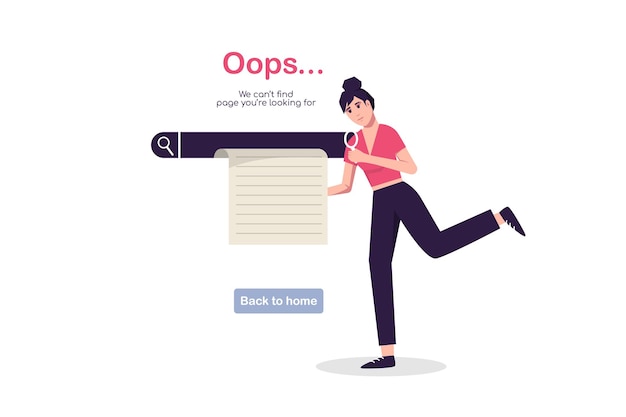 foutpagina met man vector concept van foutpagina niet gevonden online servicemelding