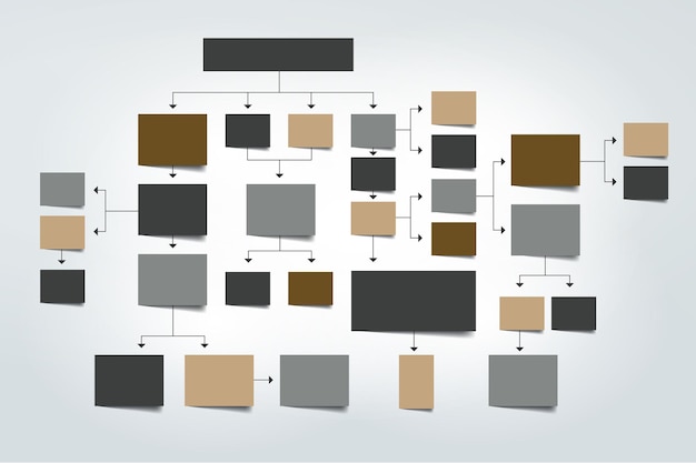 Fowchart blue colored shadows scheme