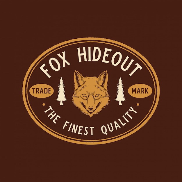 Vector fox adventure label