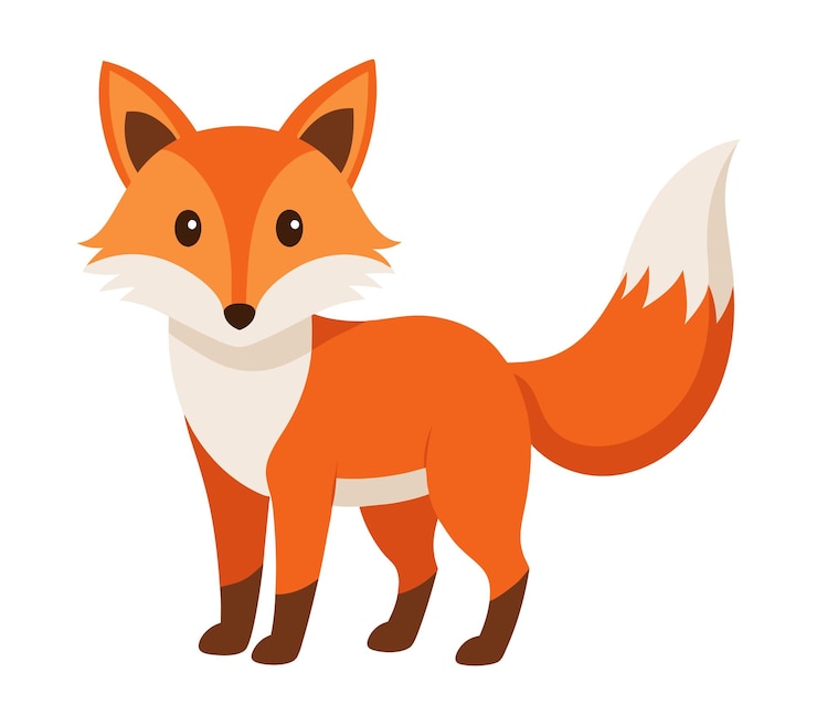 Vector フォックス アニマル フラット スタイル 白い背景に隔離されたベクトルイラスト