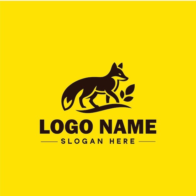Логотип животного лисы и икона чистый плоский современный минималистский вектор дизайна логотипа бизнеса и роскошного бренда