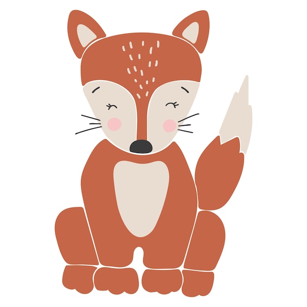 Fox animal vector abstract baby fox vector boho baby animal cute animal isolated