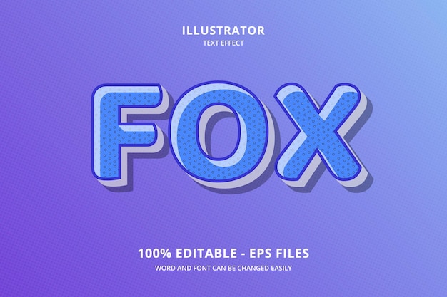 Fox bewerkbaar 3d-teksteffect