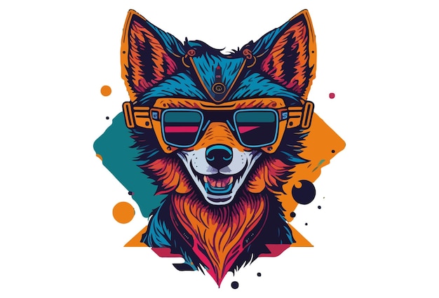 A fox in a biker glasses