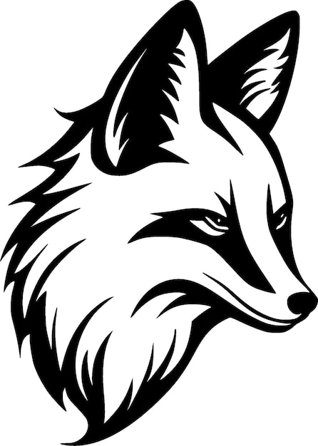 Fox Black and White Isolated Icon Vector illustration