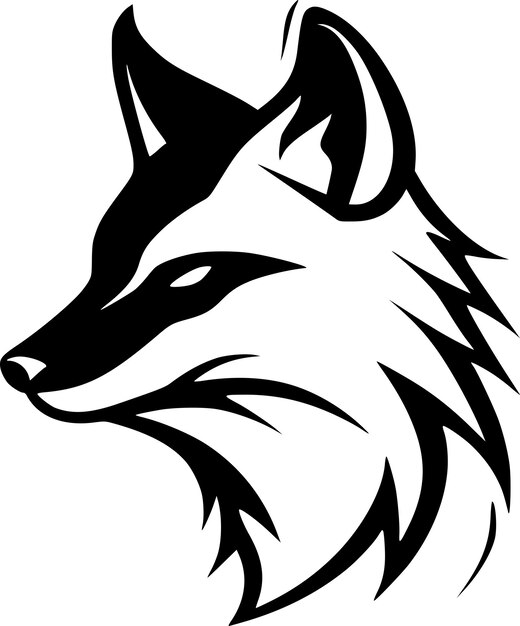 Vector fox black and white vector illustration