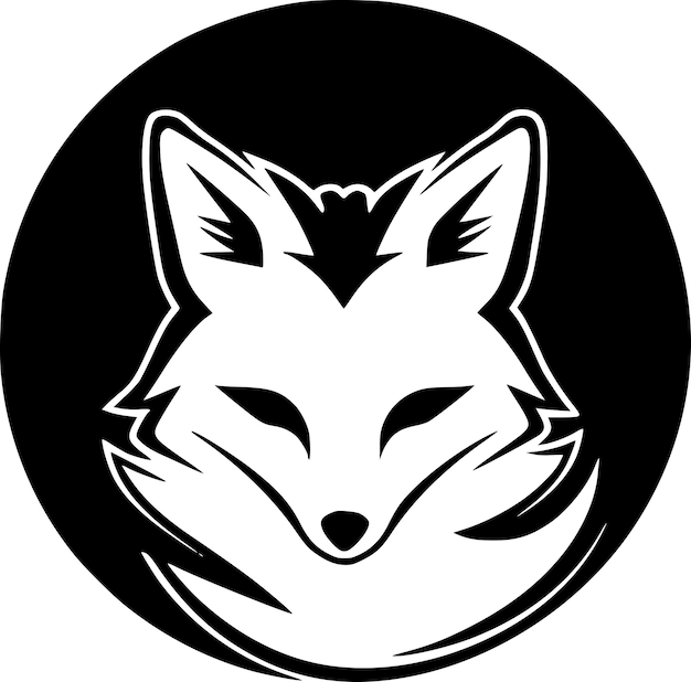 Fox Black and White Vector illustration