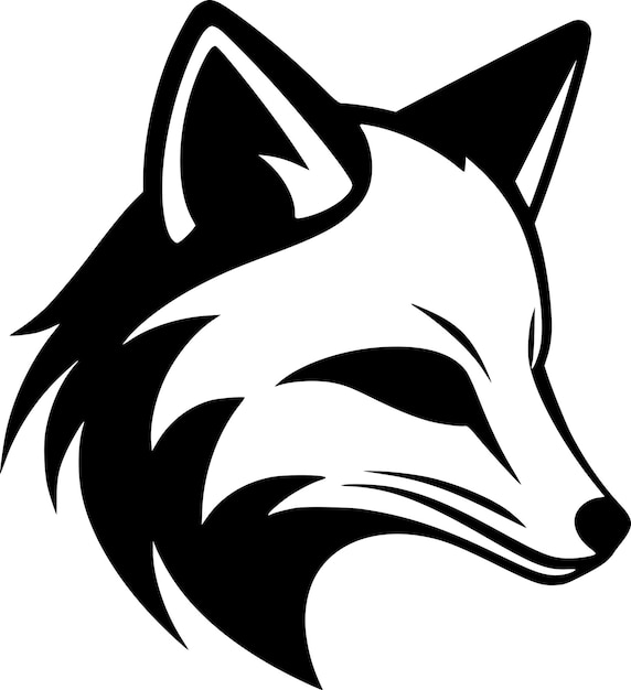 Vector fox black and white vector illustration