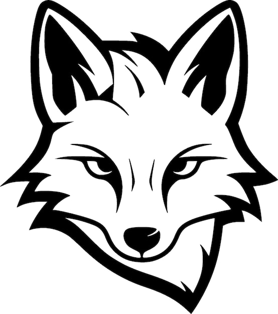 Fox Black and White Vector illustration