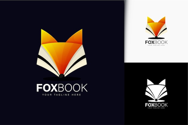 Fox boek logo-ontwerp met verloop