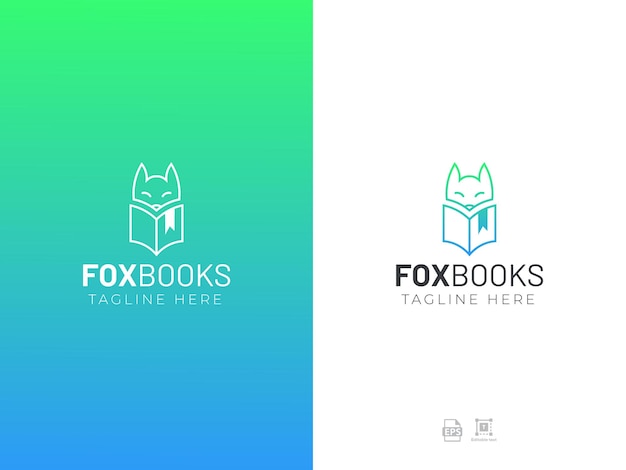 Дизайн логотипа книги fox