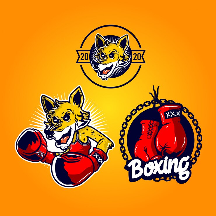 Vector fox boxer mascot illustration
