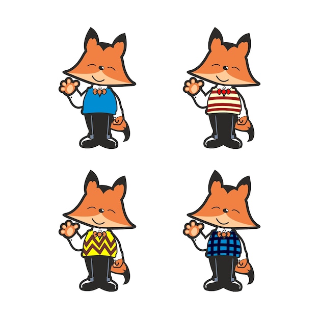 Vector fox boy in stylies