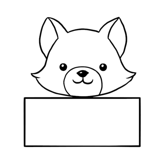 Volpe cartone animato animale carino kawaii doodle da colorare pagina disegno