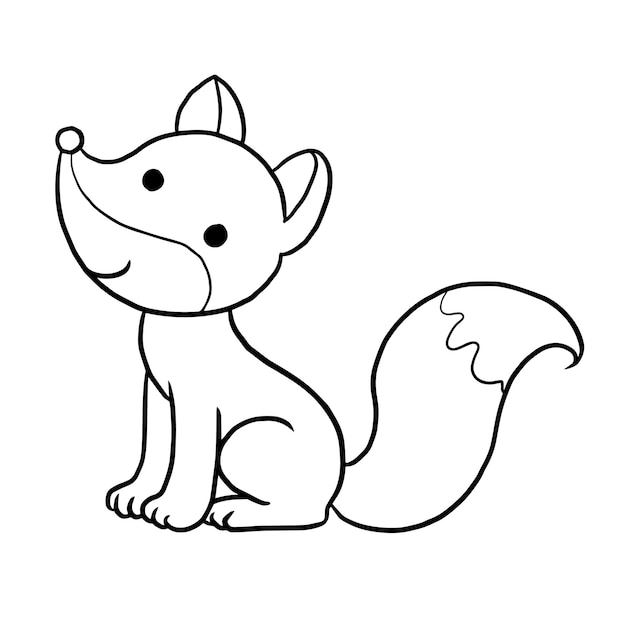 fox 
cartoon animal cute kawaii doodle coloring page drawing