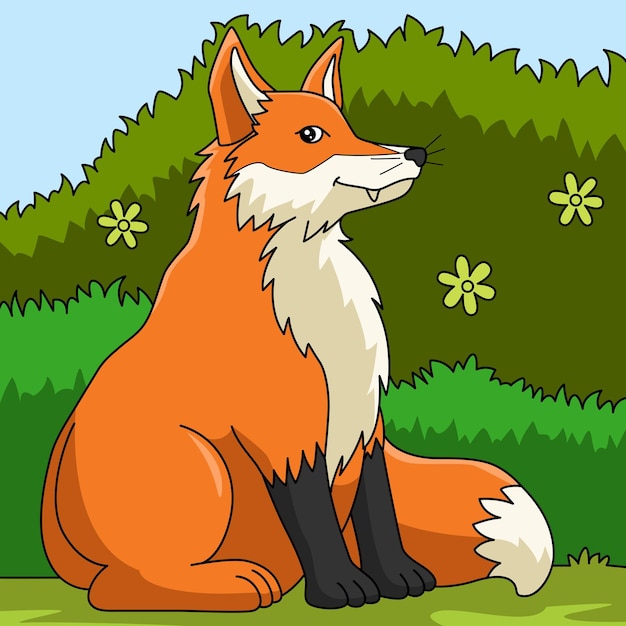 Fox Cartoon Colored Clipart Illustration