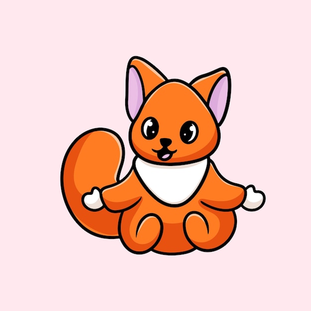 Fox Cartoon Mascot Vector Grappig Geluk Leuk Logo