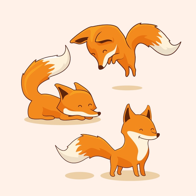 Fox Cartoon Red Fox Set