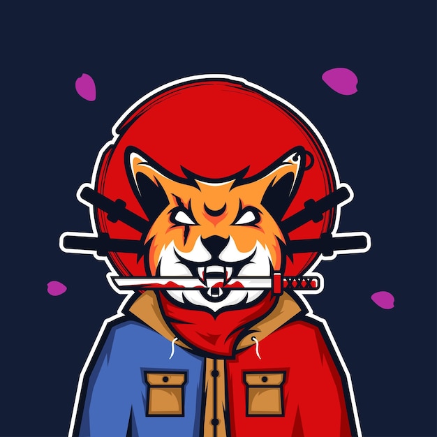 Fox Character Illustration Premium Vector For Logo Gaming