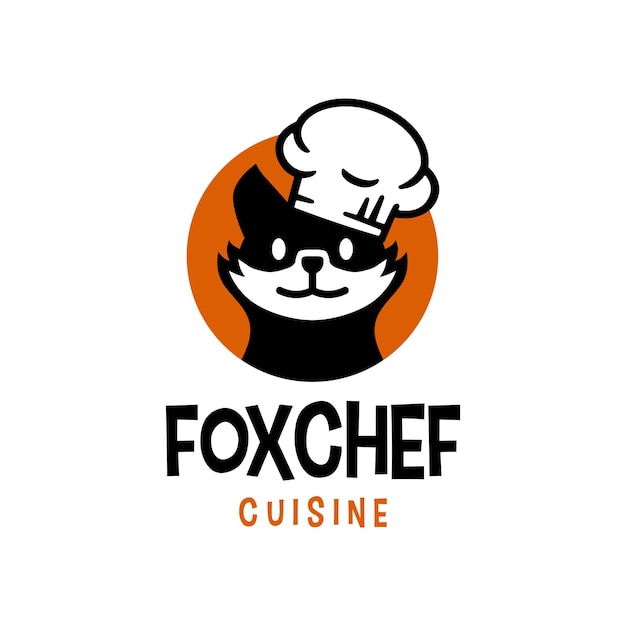 Fox Chef Cartoon Mascot Kitchen Bakery Restaurant Logo Vector Icon Illustration