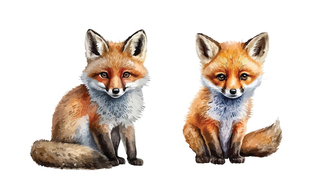 Fox clipart isolated vector illustration