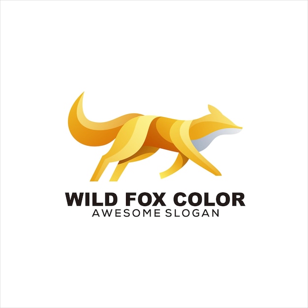 fox colorful logo illustration vector