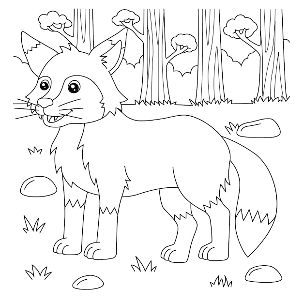 Fox Coloring Page for Kids