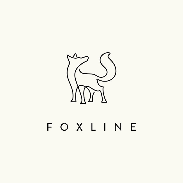 Fox continuous line art for logo