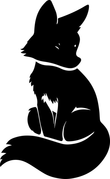 Vector fox cub vector silhouette 6