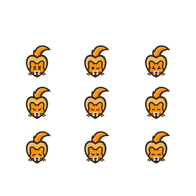 fox cute icon bundle