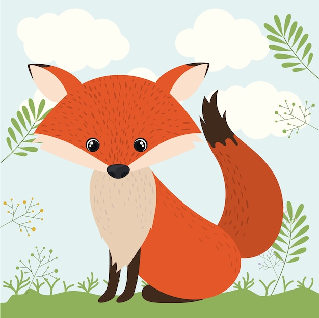 Fox cute woodland