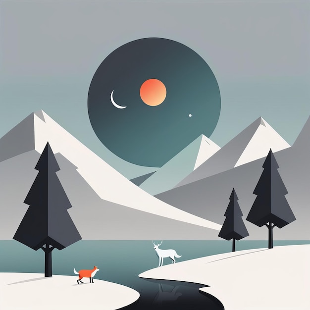 fox and deer illustration vector illustration fox and deer illustration vector illustrati