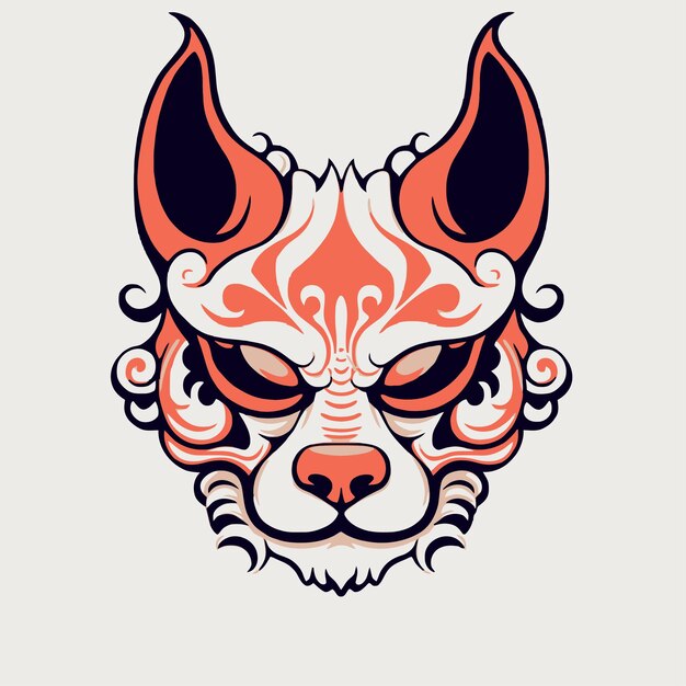 Premium Vector | Fox demon mask