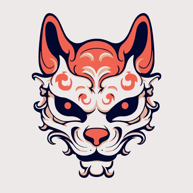 Vector fox demon mask