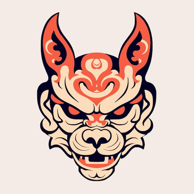 Premium Vector | Fox demon mask