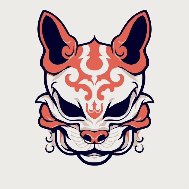 Premium Vector | Fox demon mask