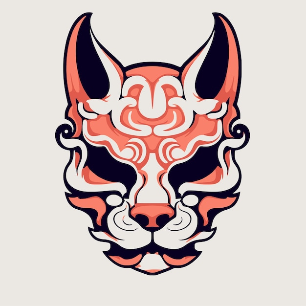 Premium Vector | Fox demon mask