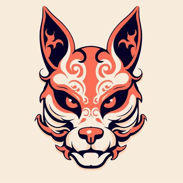 Premium Vector | Fox demon mask