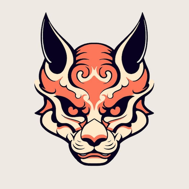 Vector fox demon mask
