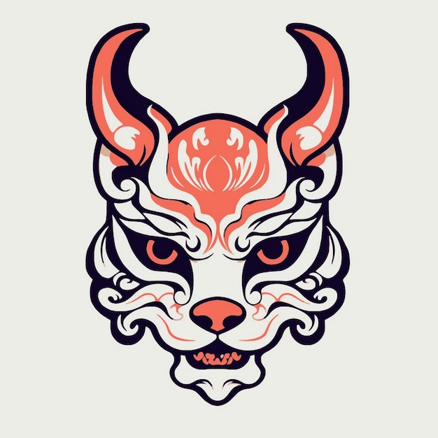 Premium Vector | Fox demon mask